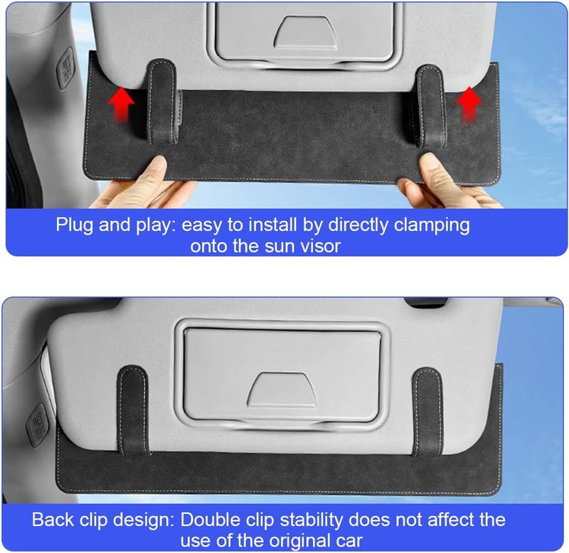 HZEL Car Sun Visor Extender, Anti Glare Vehicle Sunvisor Extension Shade Attachment for Safe Driving, Adjustable Auto Sunlight Blocker Accessories, Universal for SUV, Sedan, Truck(Gray) - Image 5